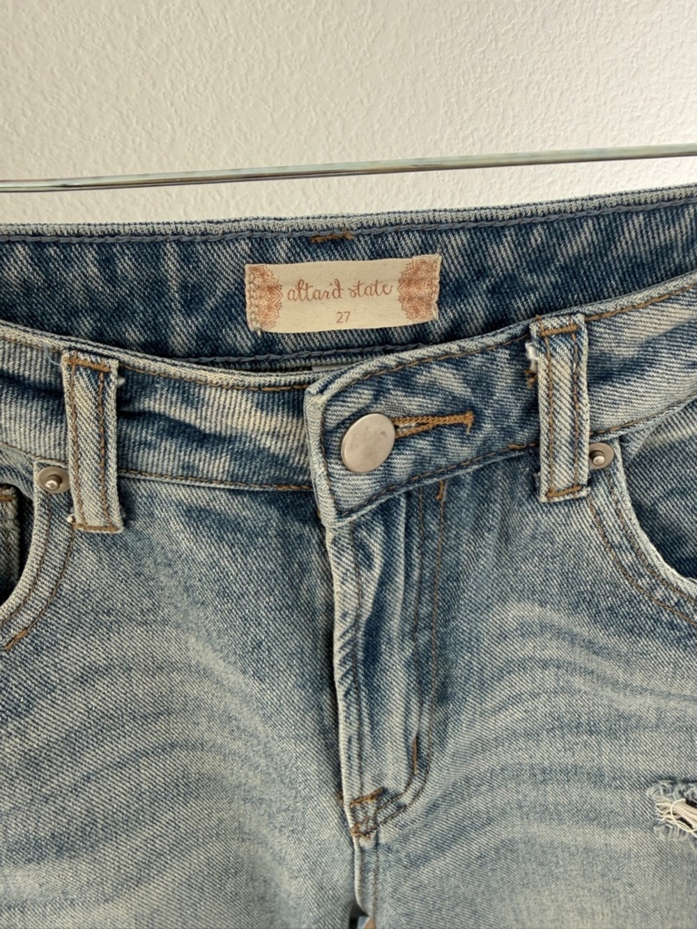 Altar'd State Faded Light Blue High-Rise Jeans